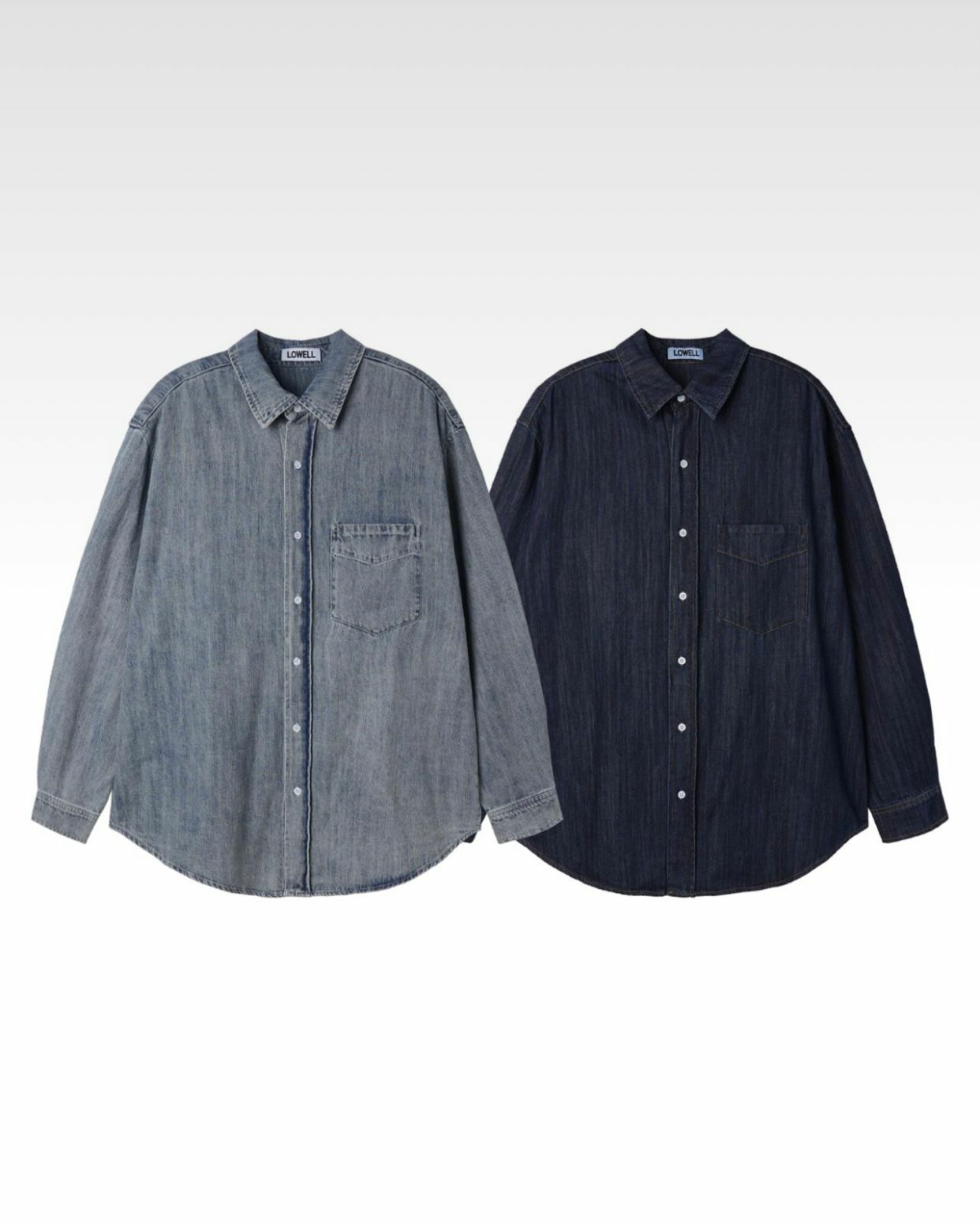 淨色牛仔長袖恤衫 Lowell-006JK