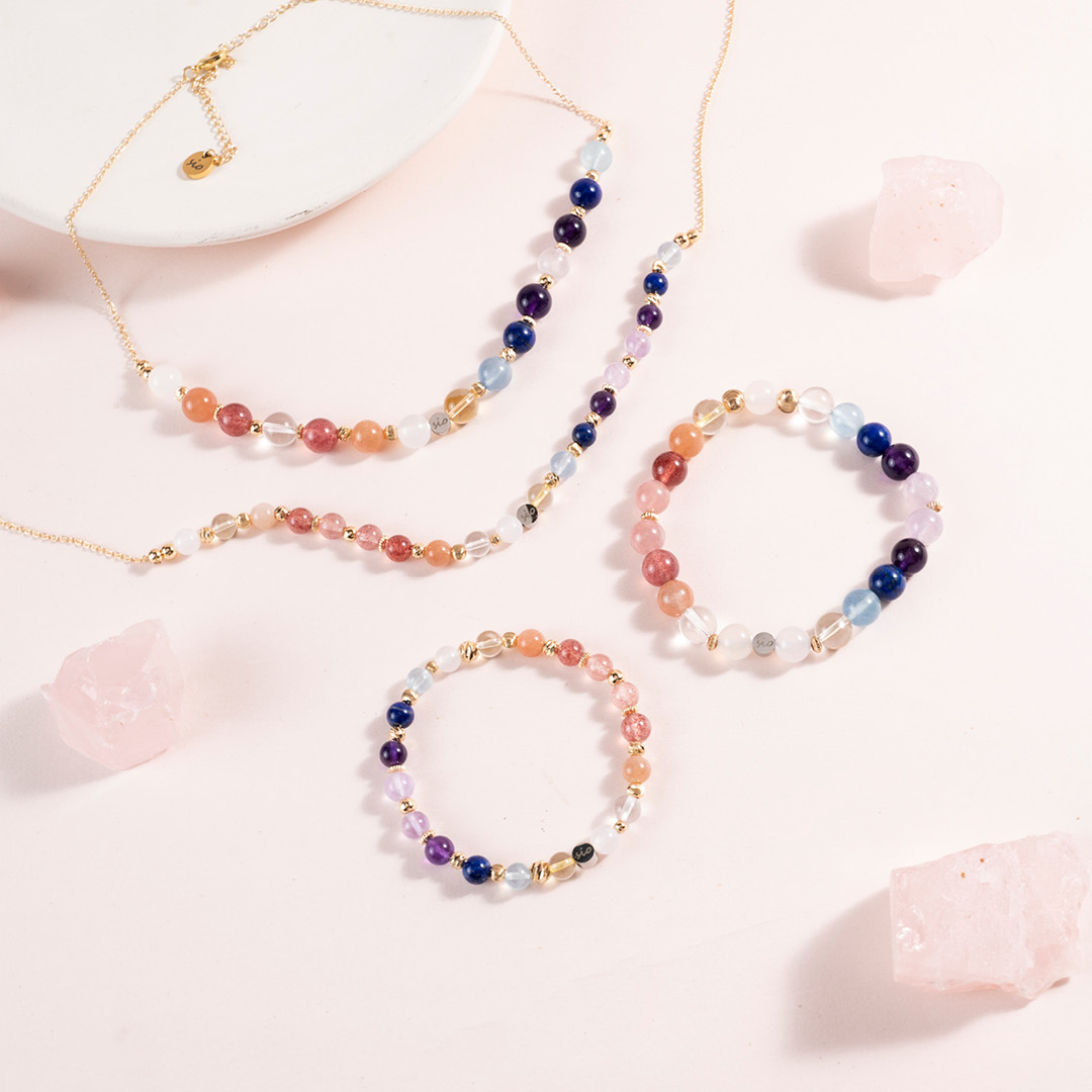 【LOVE】甜蜜愛戀-全能項鍊+全能水晶手鍊/水晶手串