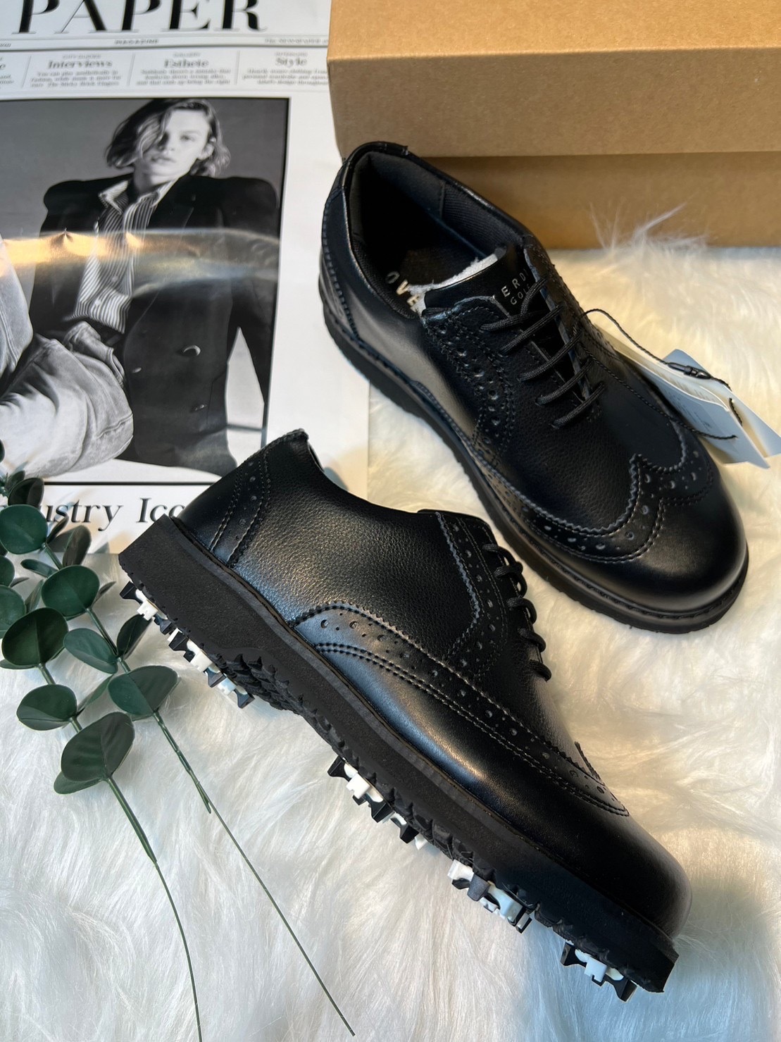 雙11🔥 【現貨】女款 韓國品牌 Overdose GOLF英式牛津鞋設計 FORE Spike有釘高爾夫球鞋/韓版設計 (MWA112031)