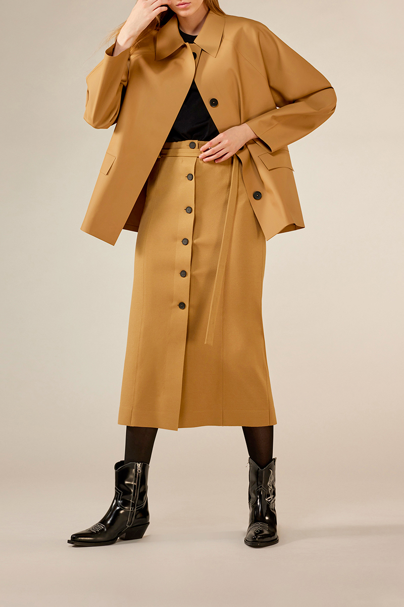 LIVIANA CONTI 排扣長裙(卡其)