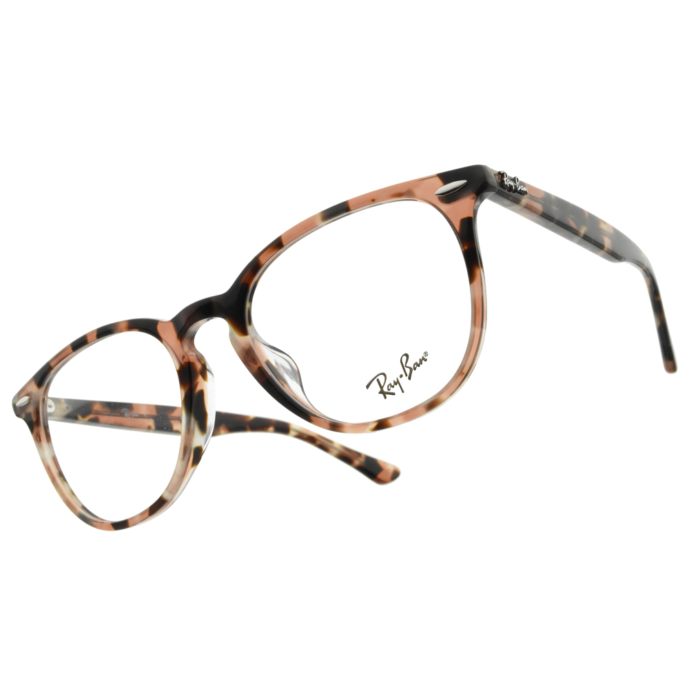 【RayBan】RB7159F 8064-52mm 經典豹紋圓框光學眼鏡