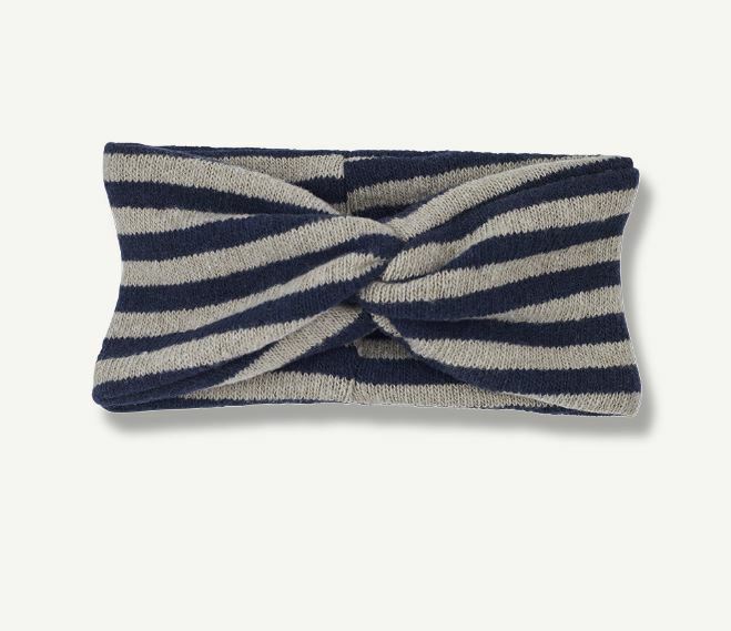 1+ in the family 寶貝棉質髮帶CHUS navy-taupe 藍灰