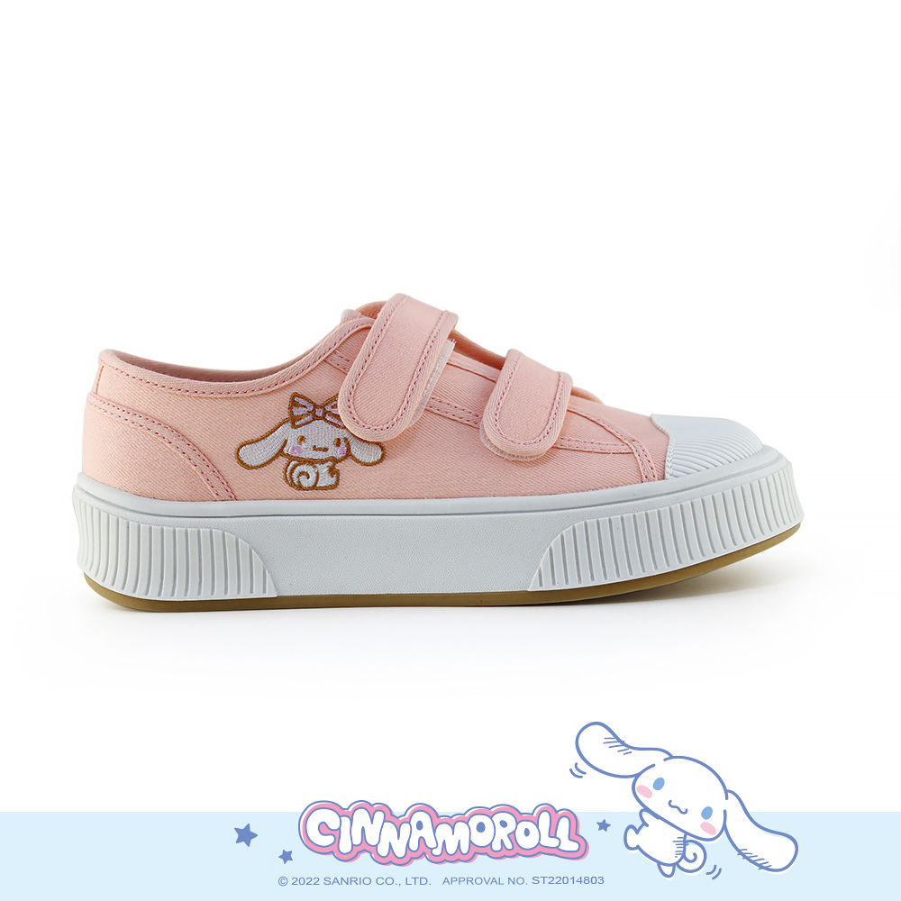 Paidal x Cinnamoroll 大耳狗喜拿英國旗魔鬼氈厚底休閒鞋帆布鞋-星閃粉