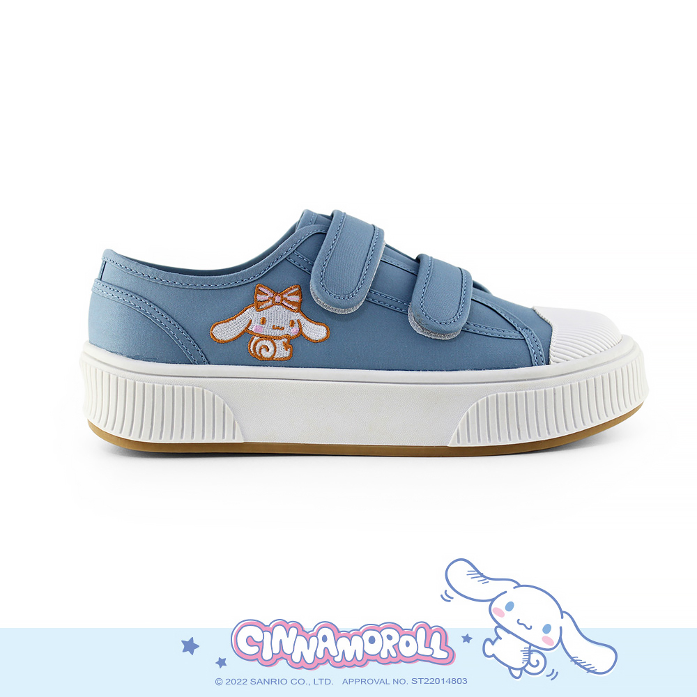 Paidal x Cinnamoroll 大耳狗喜拿英國旗魔鬼氈厚底休閒鞋帆布鞋-藍