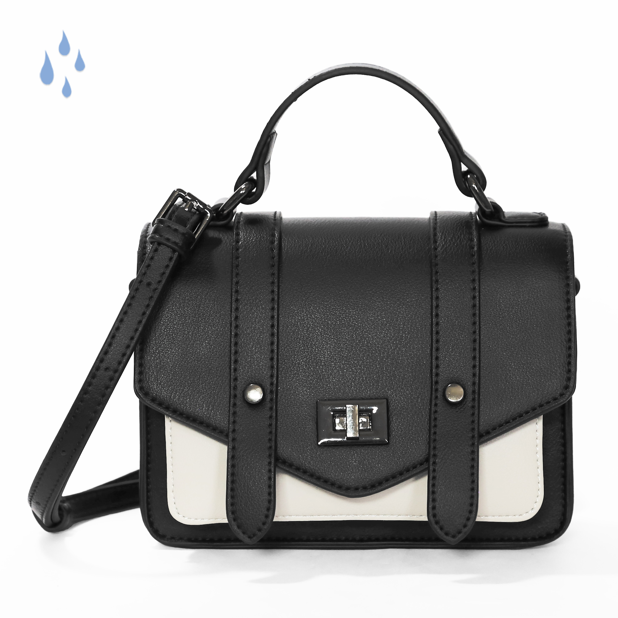 moz Sweden Moose Waterproof Mini Skip School Envelope Cambridge Bag (black/white)