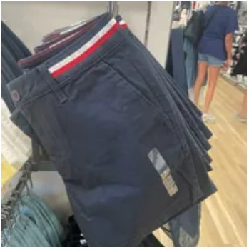 [S] TOMMY HILFIGER WOMEN SIGNATURE BAND CLASSIC FIT SHORTS,NAVY, 76J2523-411 [FINAL SALE] (STH367)