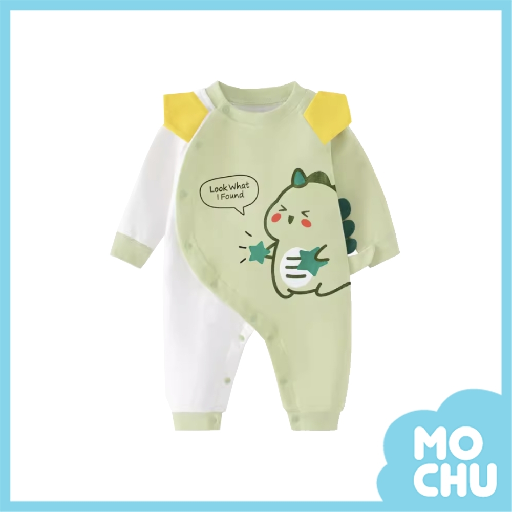 綠色小恐龍長袖連身衣