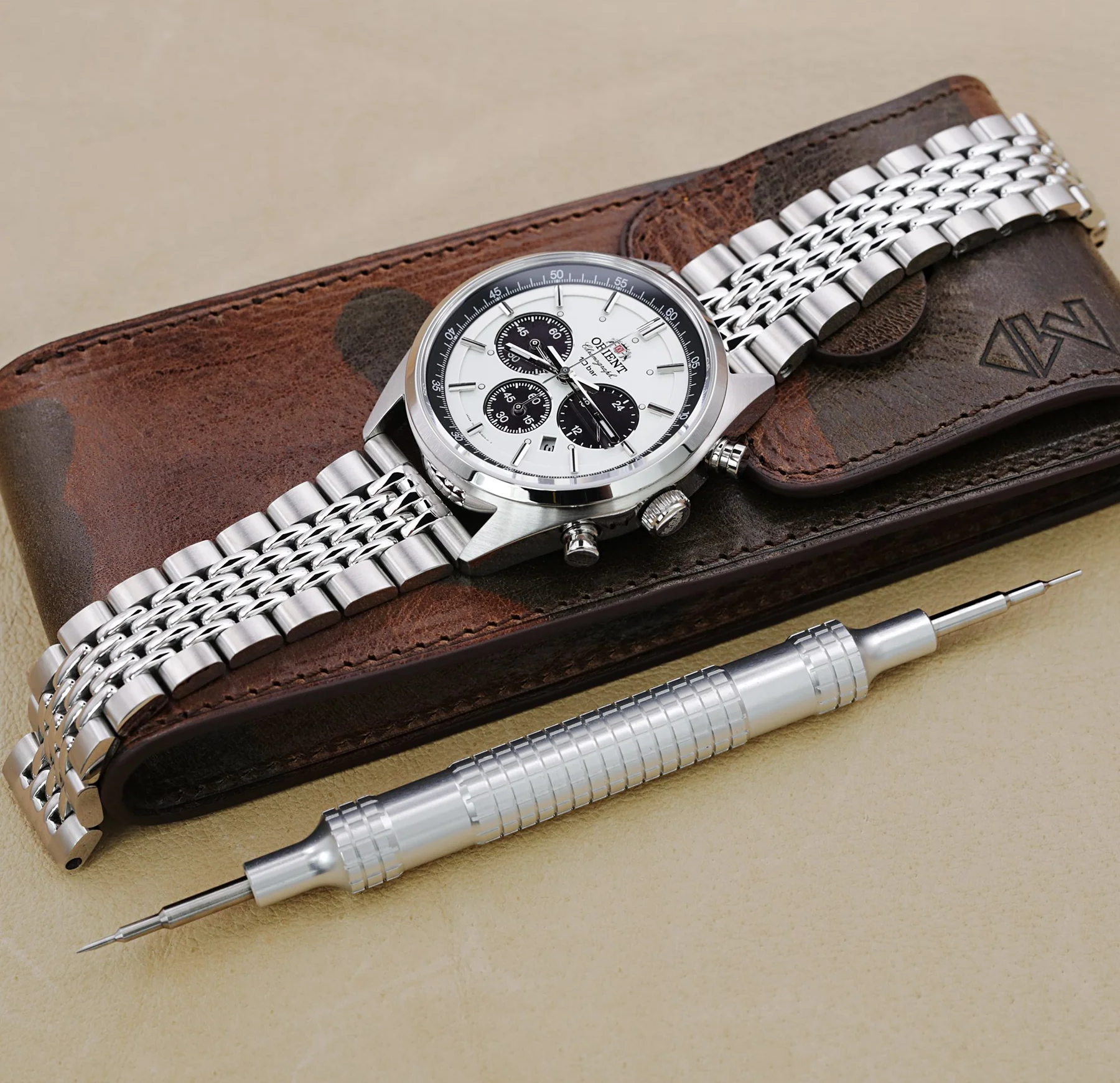 萬年鐘錶 - 太空人錶帶 錶帶寬22MM平口各大品牌代用不鏽鋼錶帶   實心BOR鋼錶帶 拉砂V形潛水扣  SS221820BPS133S