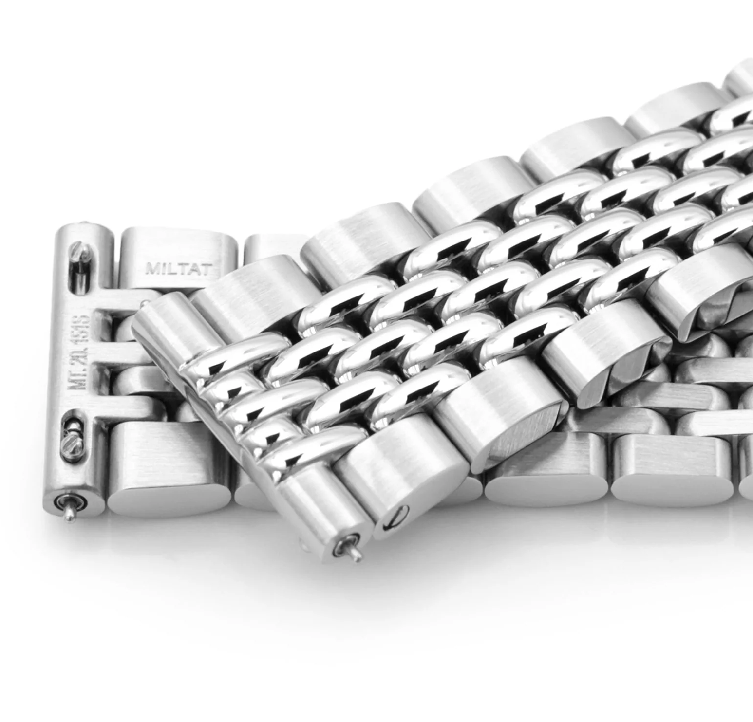 萬年鐘錶 - 太空人錶帶 錶帶寬20MM平口各大品牌代用不鏽鋼錶帶   實心鋼錶帶 QR不鏽鋼錶帶 拉砂V形潛水扣  SS201620BPS151S