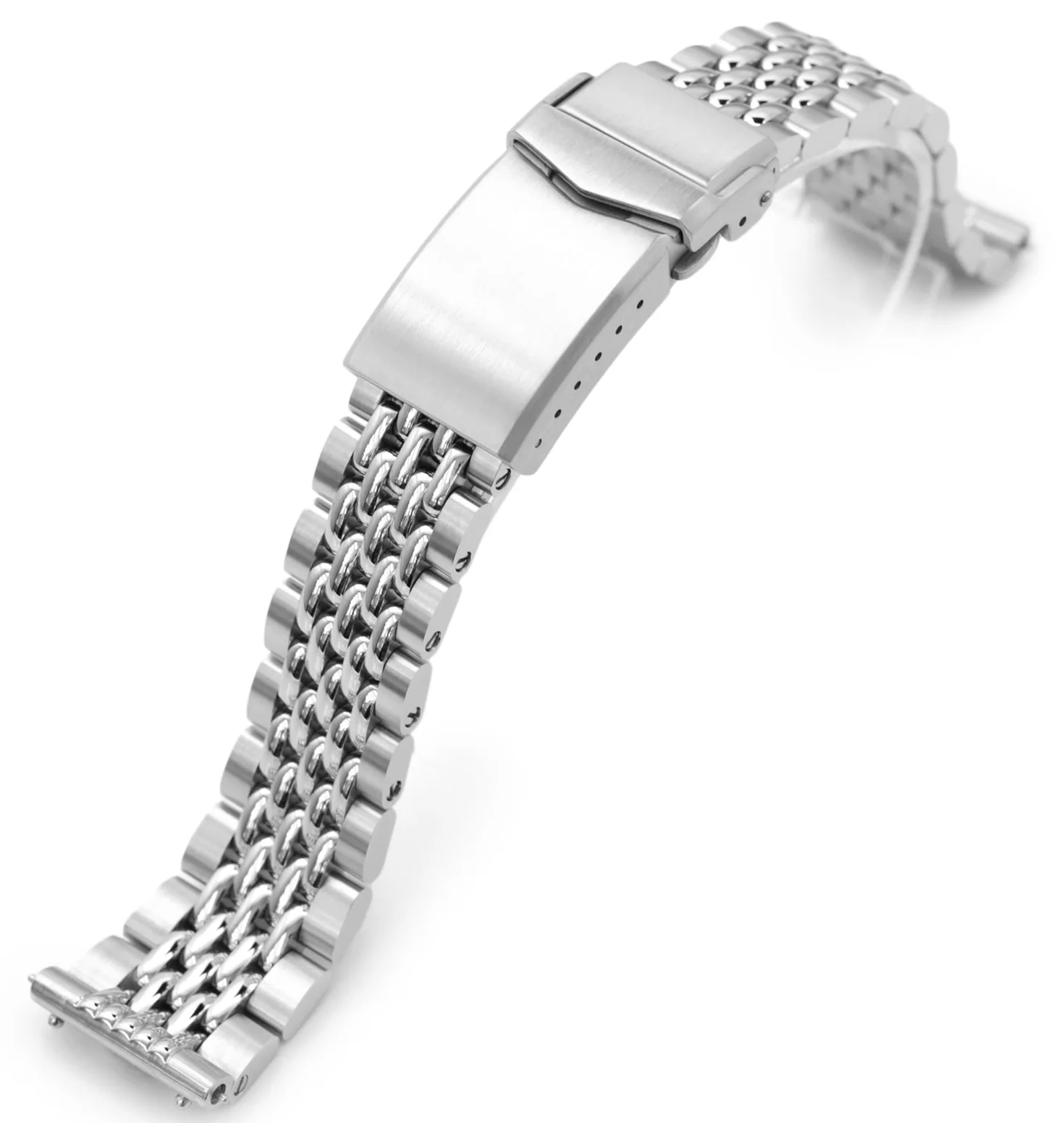 萬年鐘錶 - 太空人錶帶 錶帶寬20MM平口各大品牌代用不鏽鋼錶帶   實心鋼錶帶 QR不鏽鋼錶帶 拉砂V形潛水扣  SS201620BPS151S