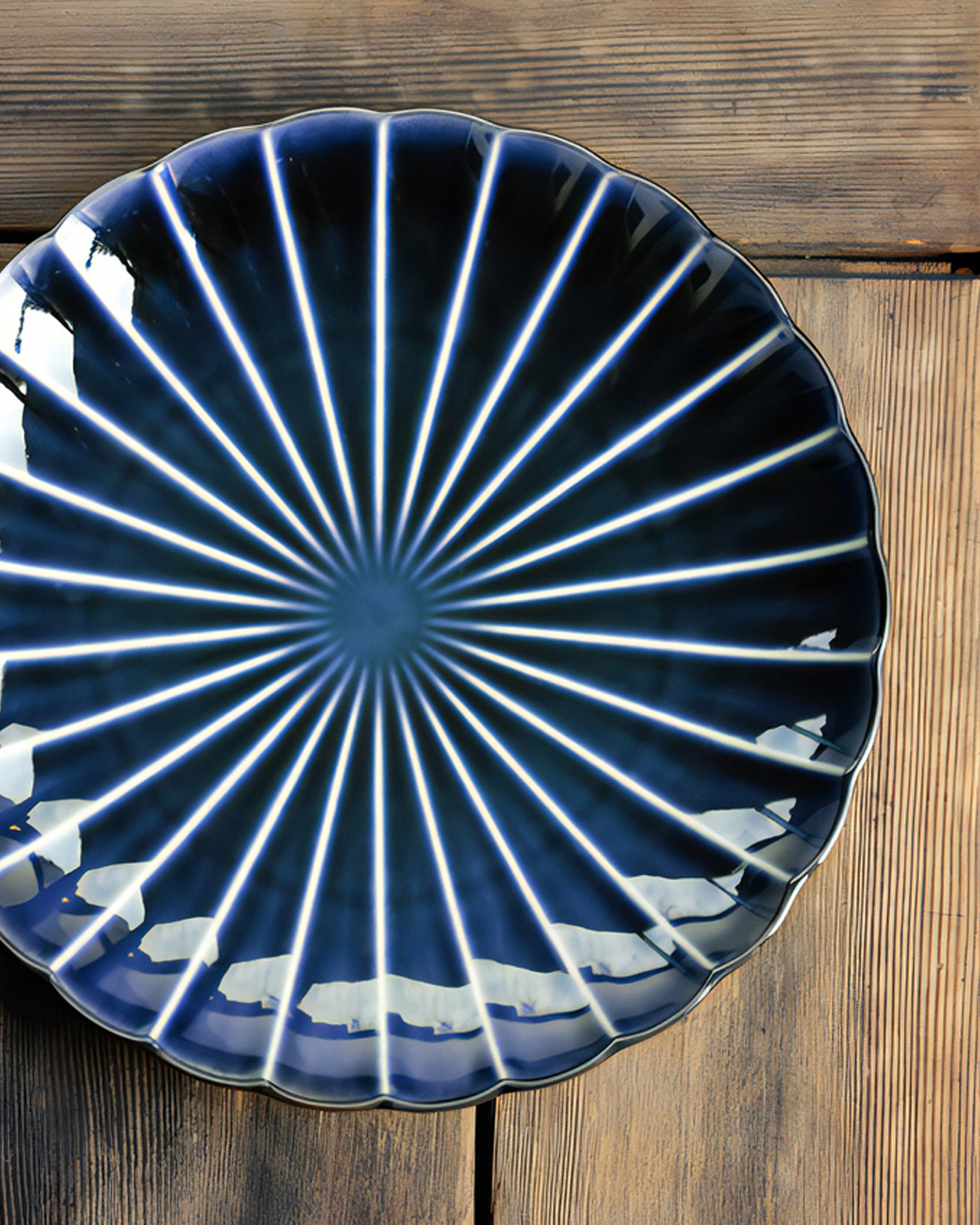 Minoware Giyaman 20.5cm Plate Aizome Blue｜Kaneko Kohyo
