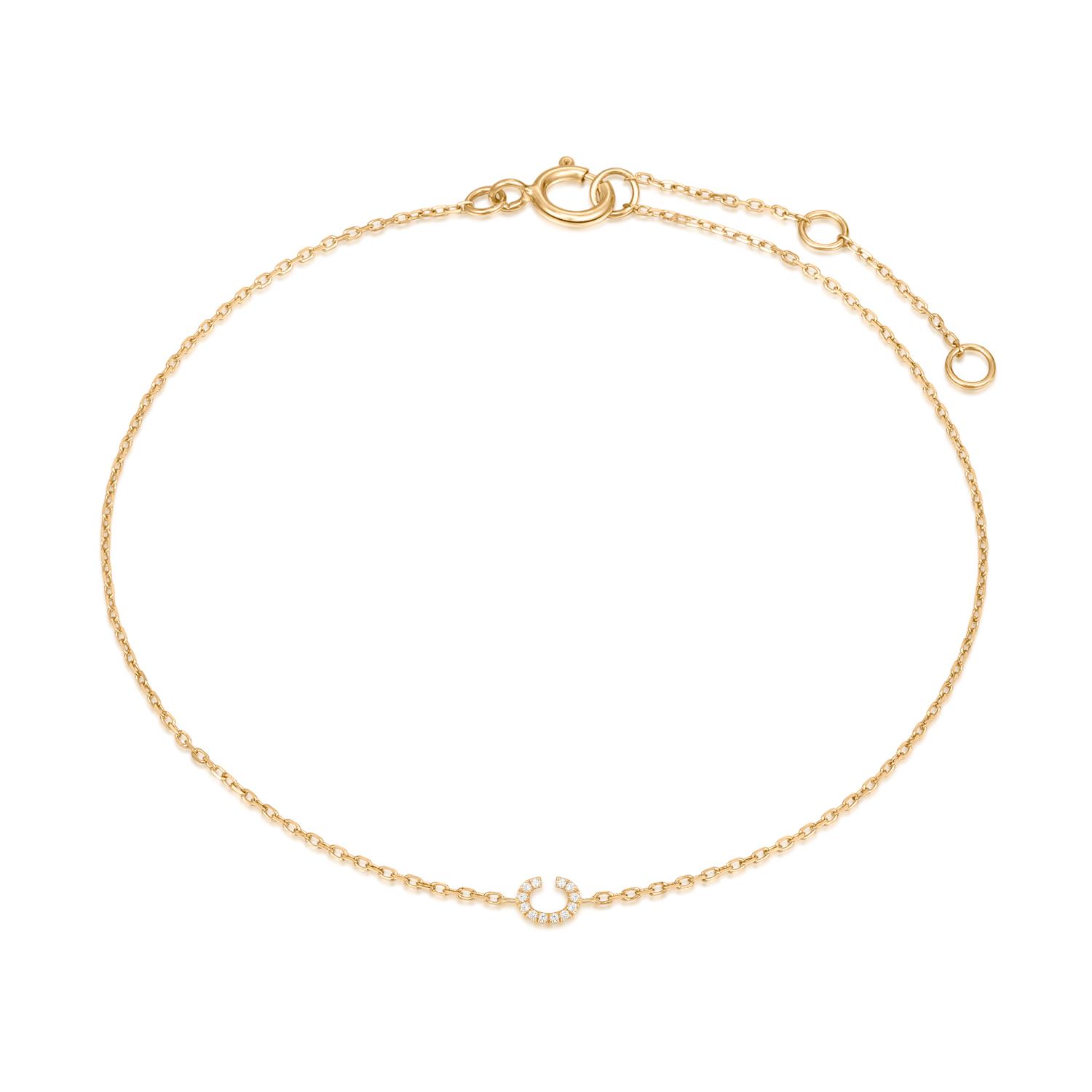 14k字母pave真鑽手鍊-C