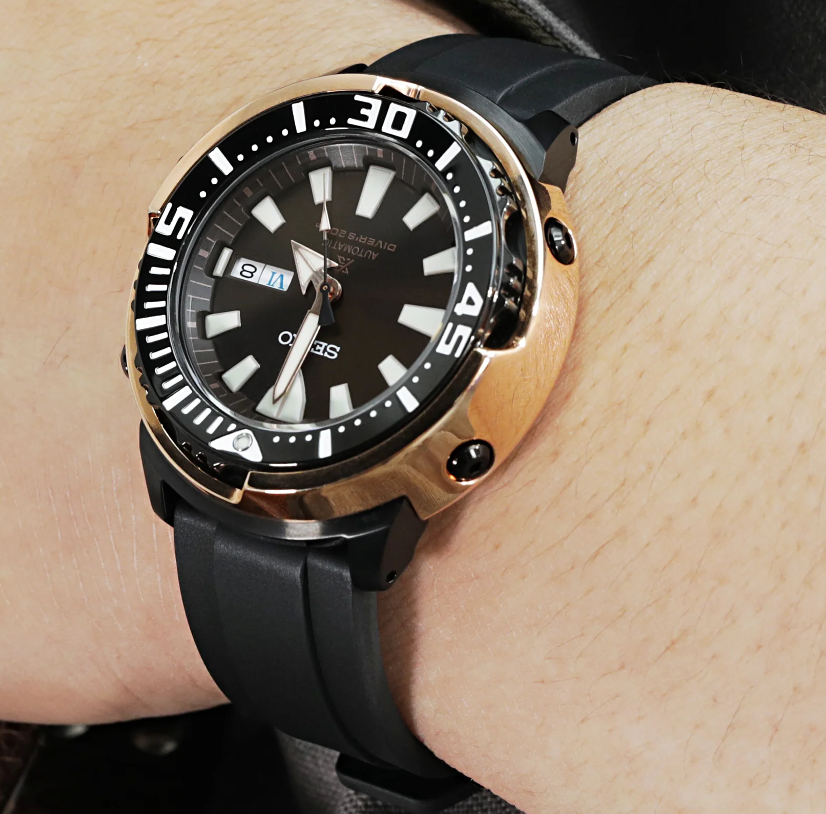 萬年鐘錶 - 太空人錶帶 錶帶寬22MM平口各大品牌代用橡膠錶帶 階梯型 黑色FKM橡膠快拆錶帶 FKM08A-22A20PBU66