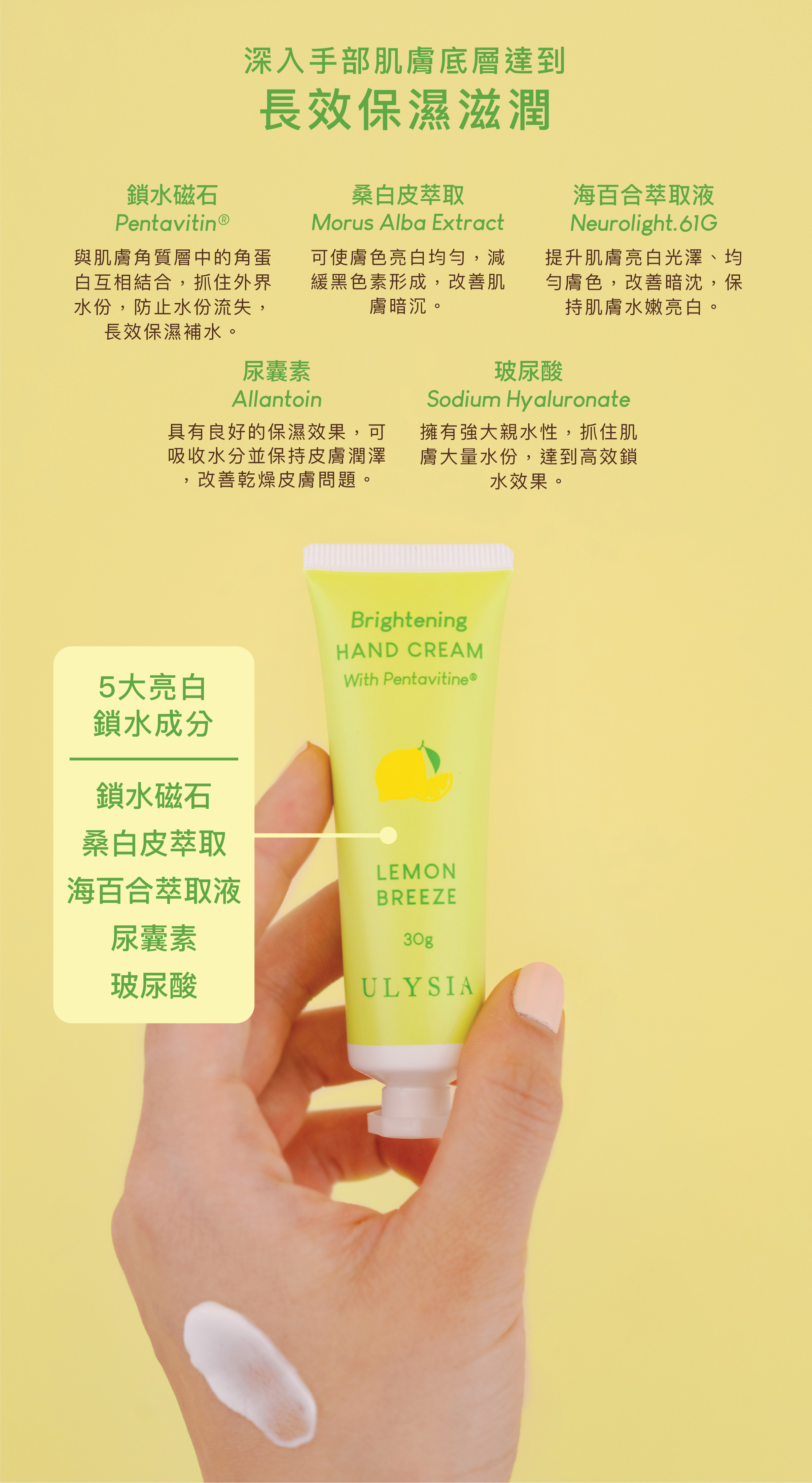 深入手部肌膚底層達到長效保濕滋潤