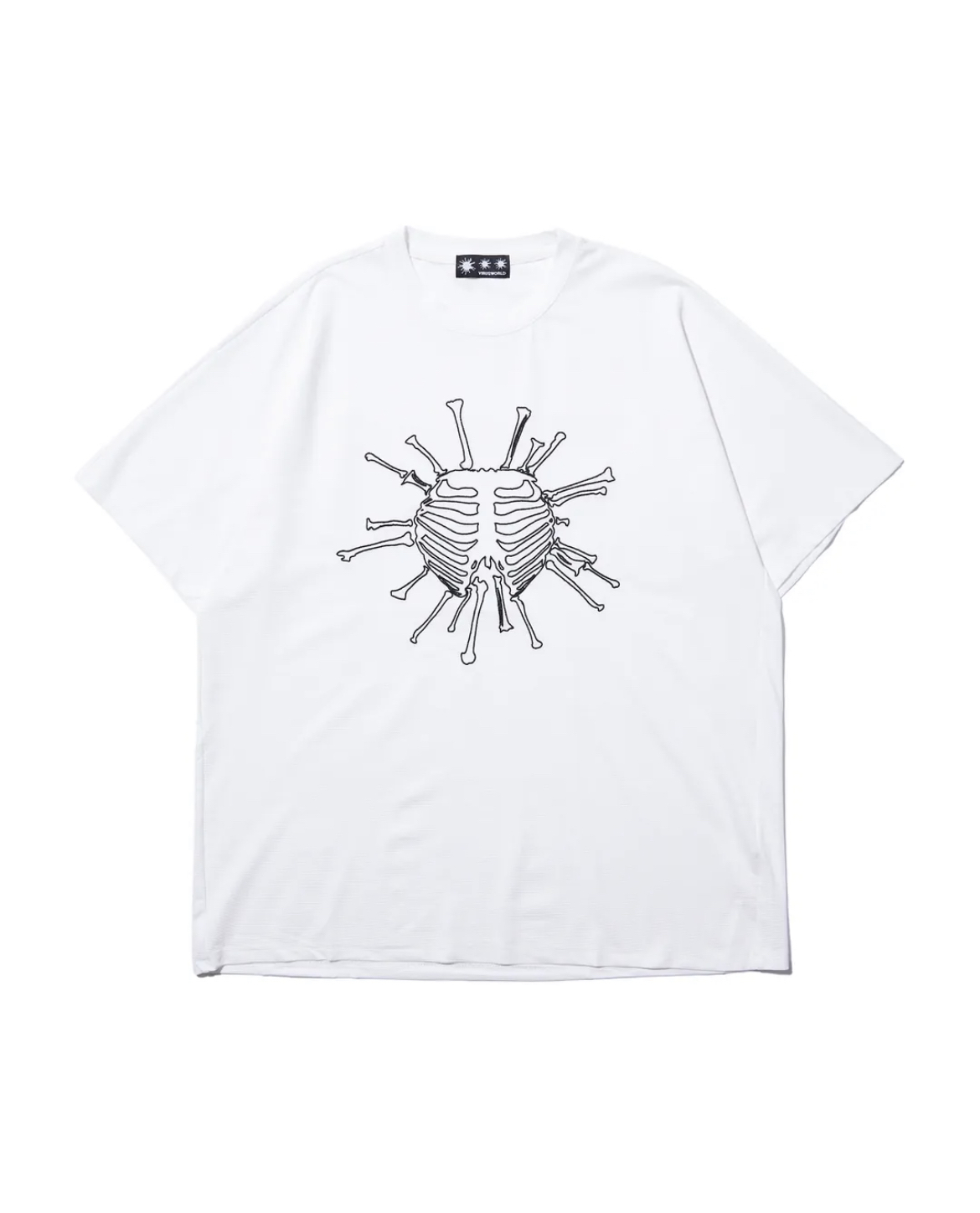 VIRUSWORLD 電繡骷髏病毒涼感短袖