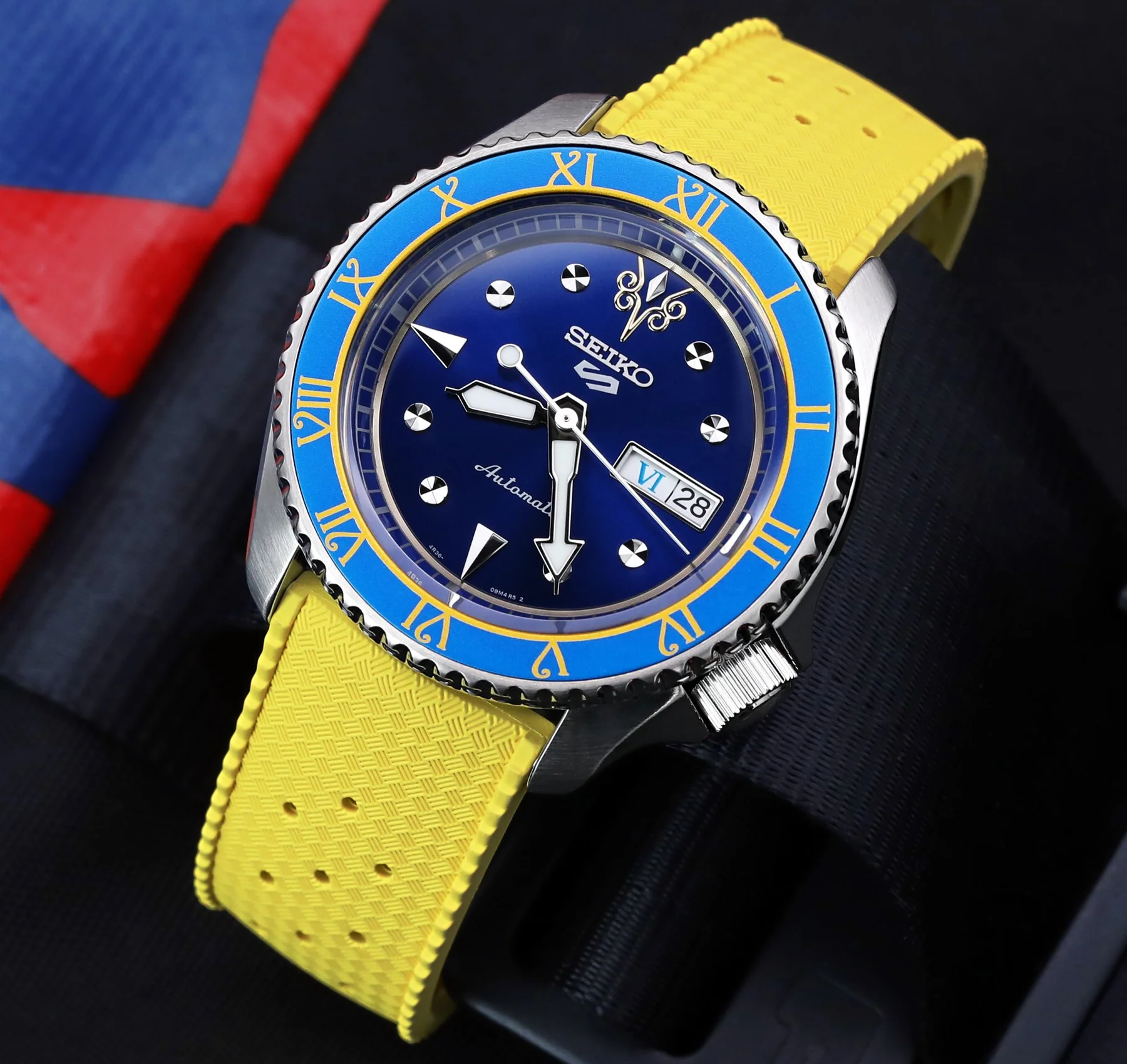 萬年鐘錶 - 太空人錶帶 錶帶寬22MM平口各大品牌代用橡膠錶帶 黃色 Tropic Pro 熱帶錶帶橡膠快拆潛水款 FKM05N-22A20PBU66