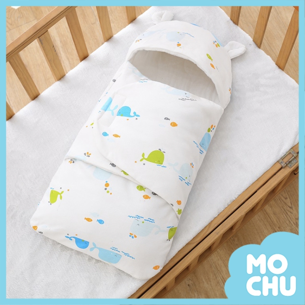 萌趣卡通鯨魚純棉包巾