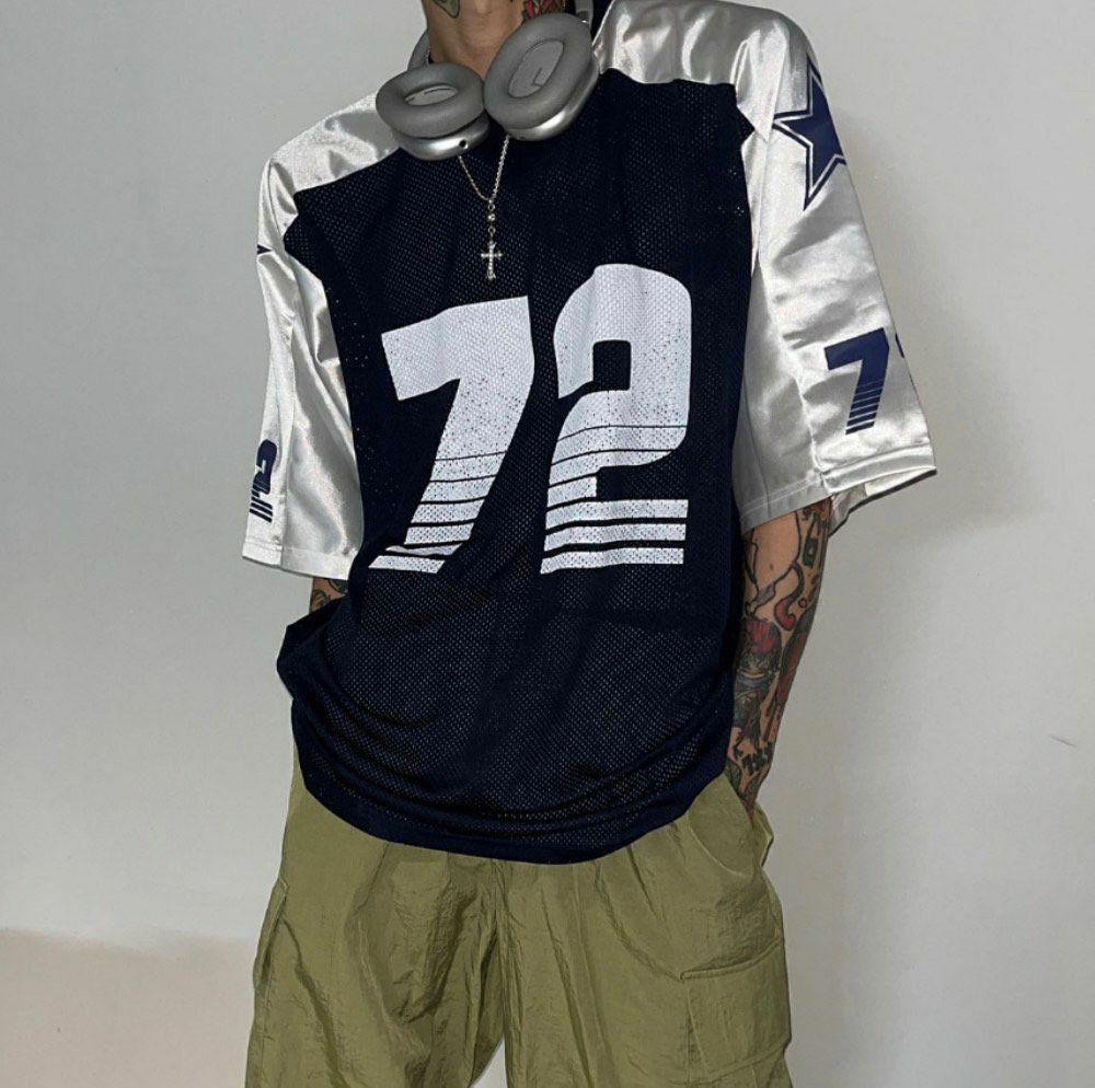 V領72字拼色短袖Tee DEAN-003T