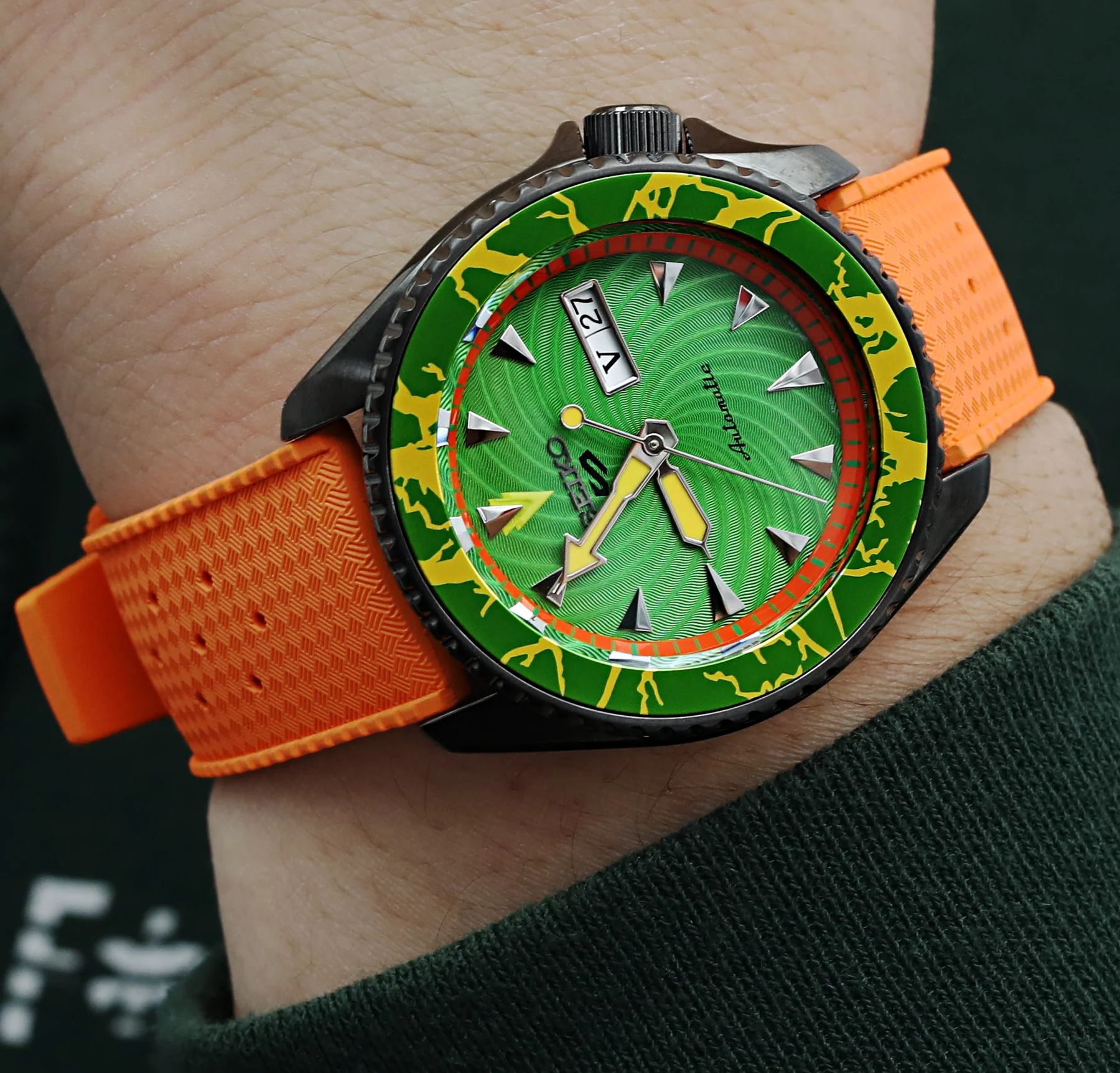 萬年鐘錶 - 太空人錶帶 錶帶寬20MM平口各大品牌代用橡膠錶帶 橙色 Tropic Pro 熱帶錶帶橡膠快拆潛水款  FKM05J-20A18PBU66