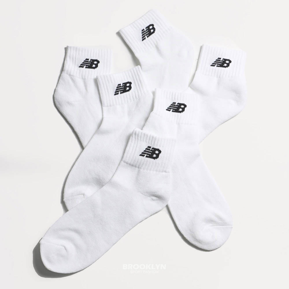 NEW BALANCE  運動襪 白底 黑LOGO 三雙一組 短襪 7831810280