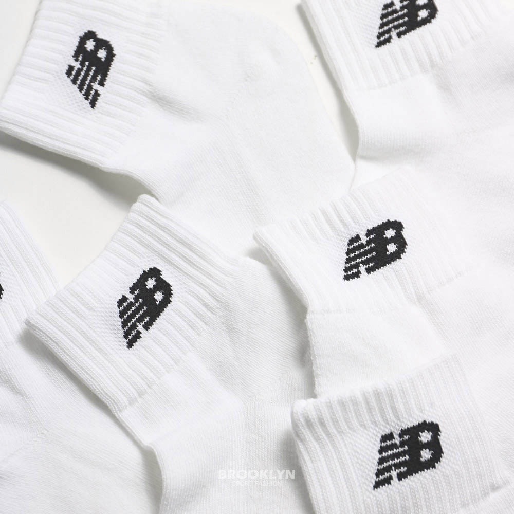 NEW BALANCE  運動襪 白底 黑LOGO 三雙一組 短襪 7831810280