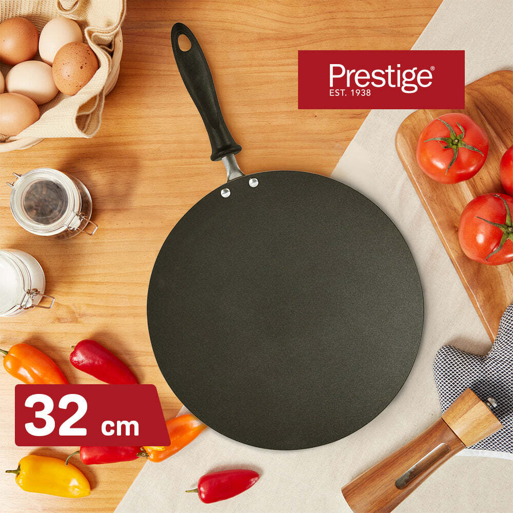 《PRESTIGE 系列》不沾燒烤盤32cm(戶外露營/印度TAWA/可麗餅煎鍋)(紅)