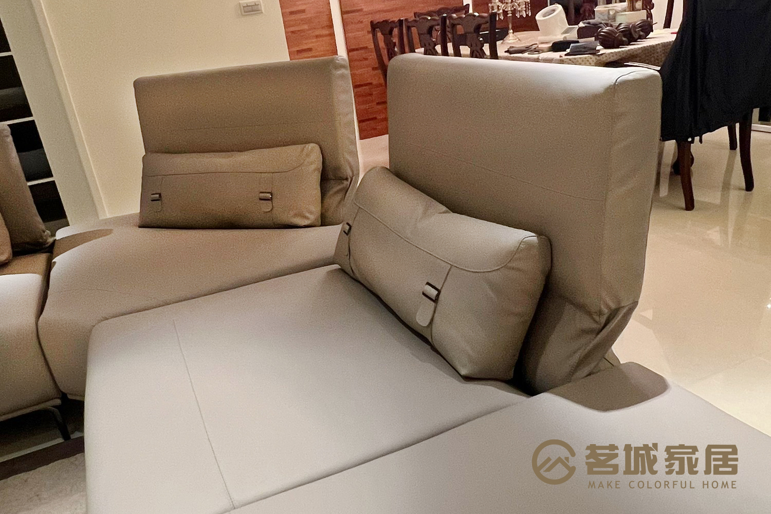 茗城家居香奈兒全牛皮沙發