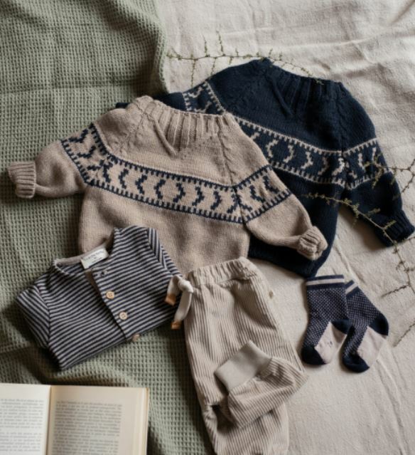 1+ in the family  圖騰毛衣 MIEKE navy 深藍