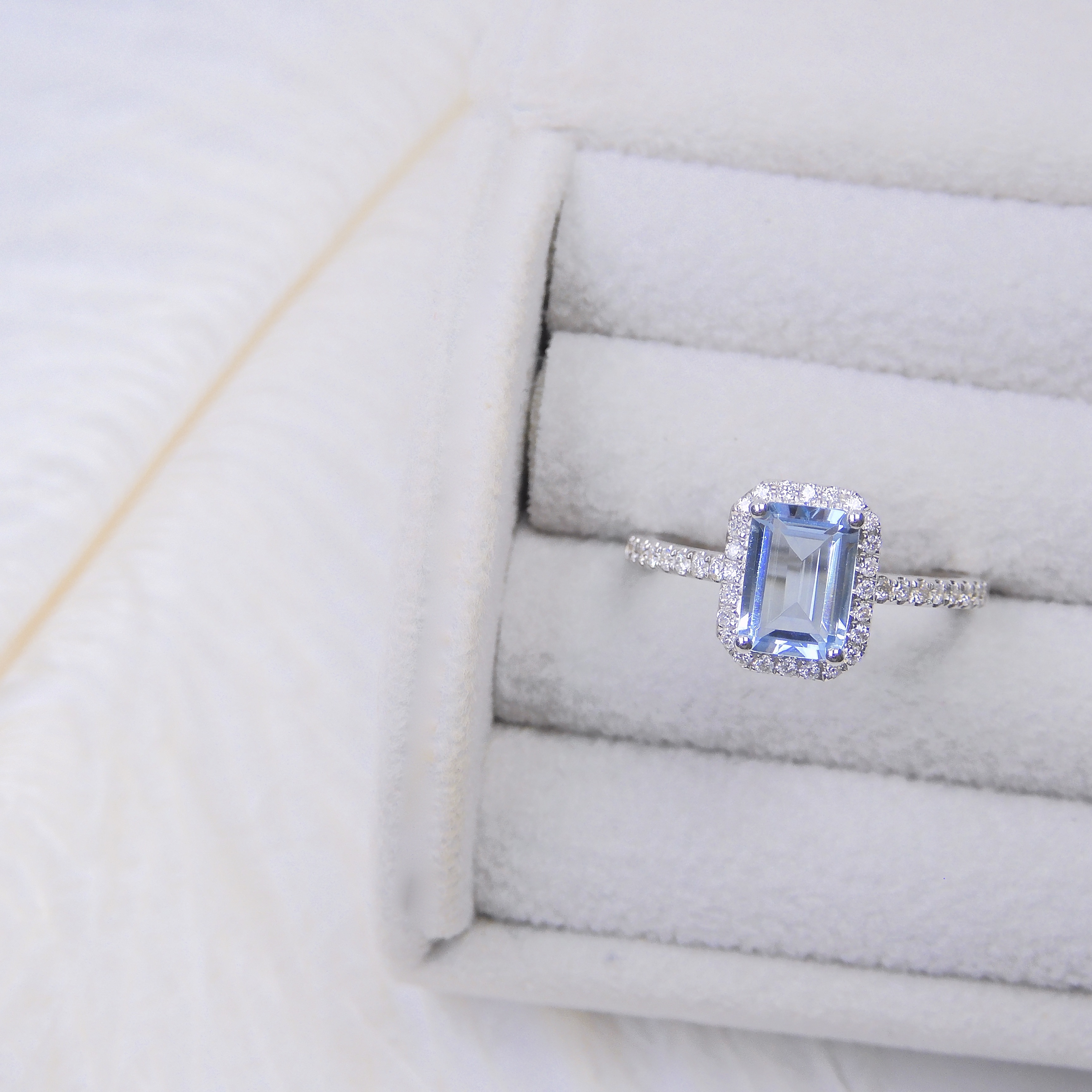 18K 金 0.79ct 海藍寶戒指