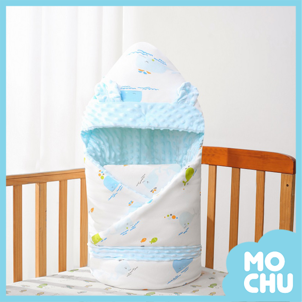 藍色鯨魚豆豆絨秋冬款抱被