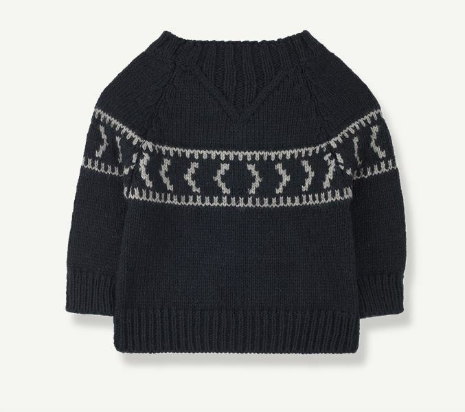 1+ in the family  圖騰毛衣 MIEKE navy 深藍