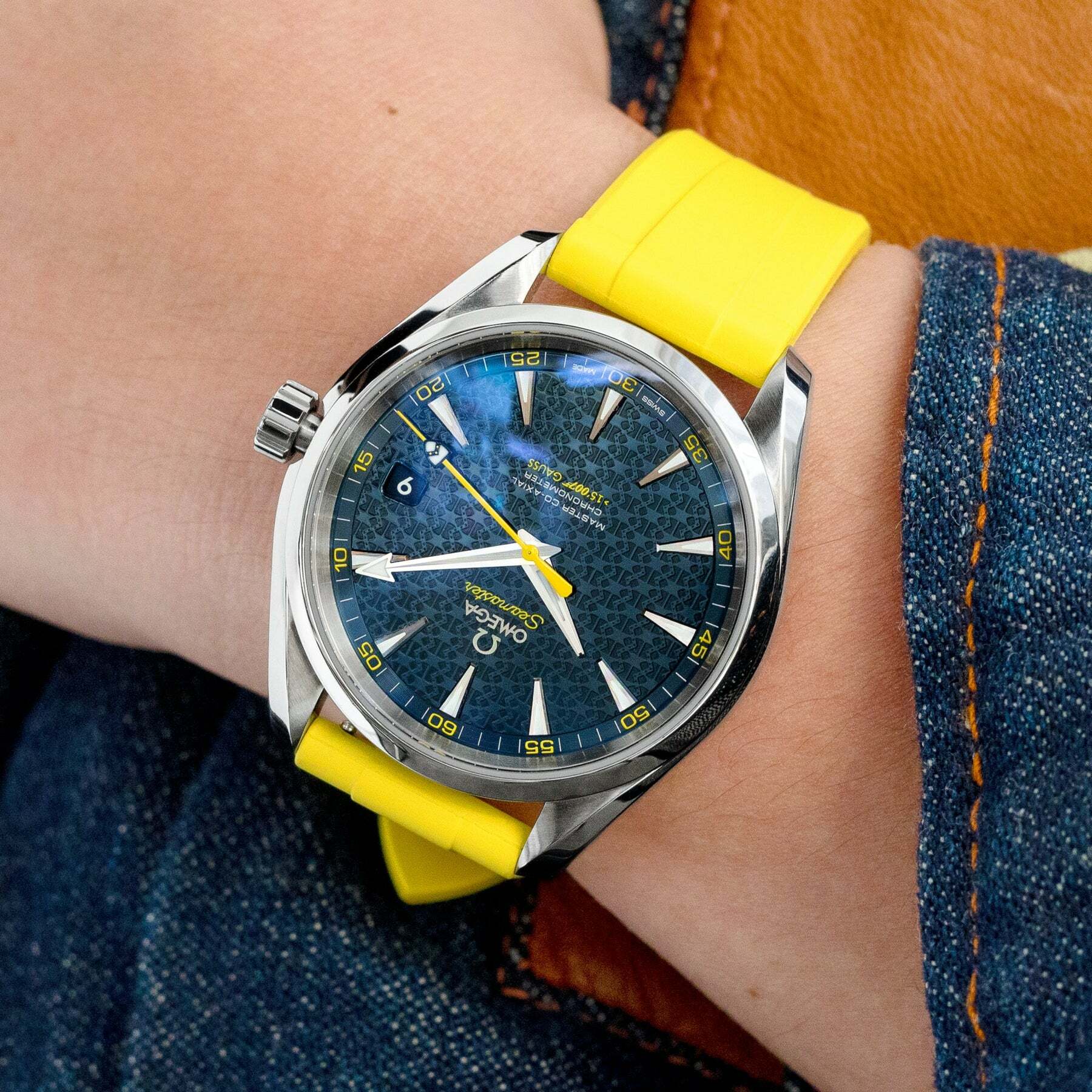 萬年鐘錶 - 太空人錶帶 錶帶寬20MM平口各大品牌代用橡膠錶帶 黃色二層次FKM氟碳橡膠快拆潛水款20mm 錶帶 FKM04N-20A18PBU63