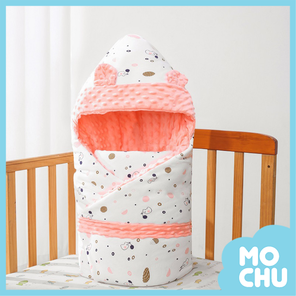 粉色小象豆豆絨秋冬款抱被