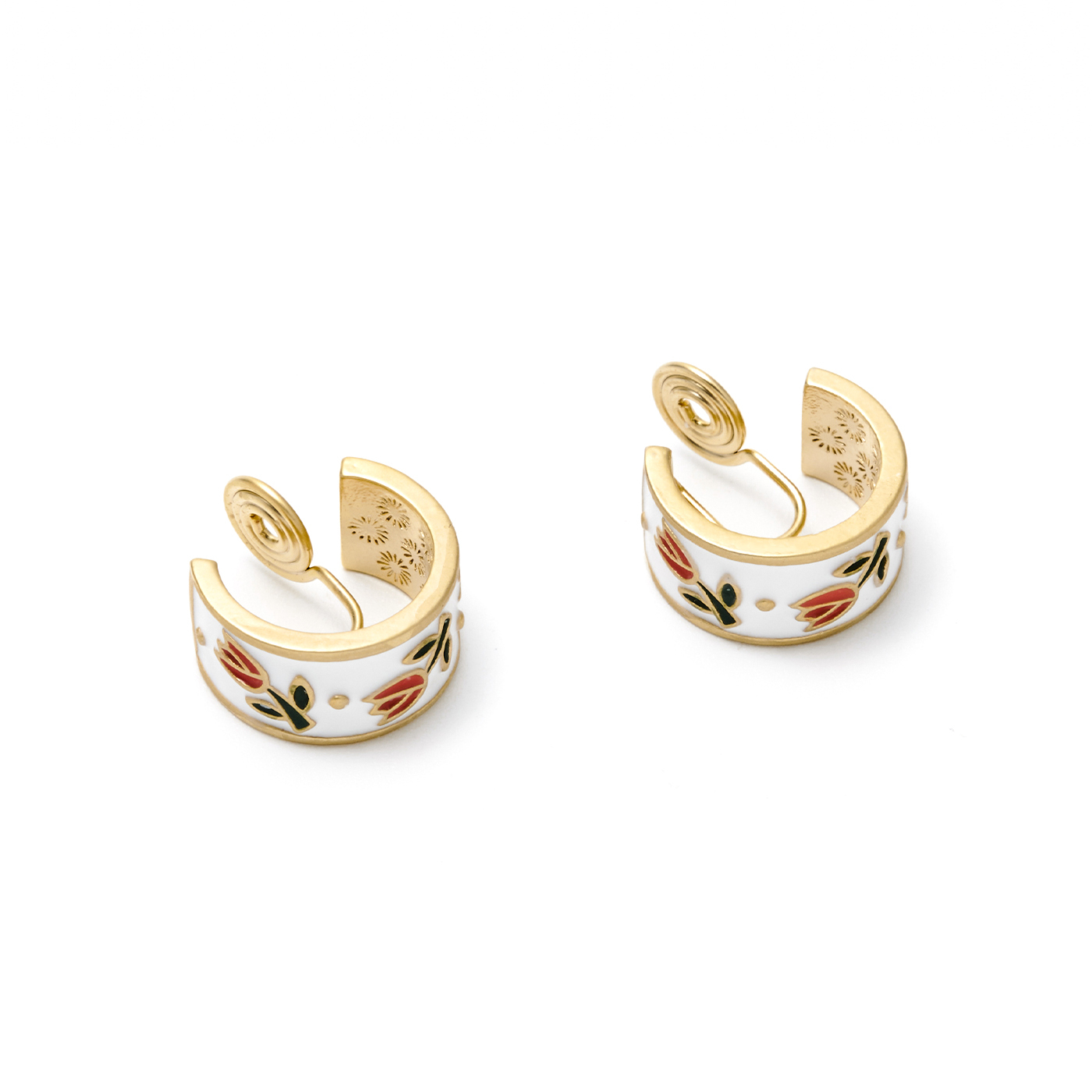 平價飾品,鬱金香,花,夾式耳環