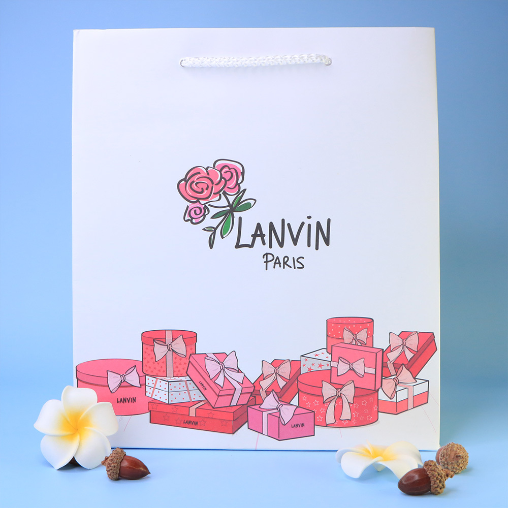 LANVIN 浪凡 玫瑰禮盒 精美白色紙袋 - BA0036
