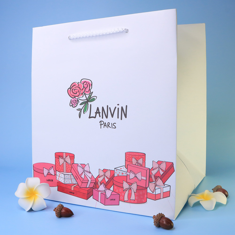 LANVIN 浪凡 玫瑰禮盒 精美白色紙袋 - BA0036