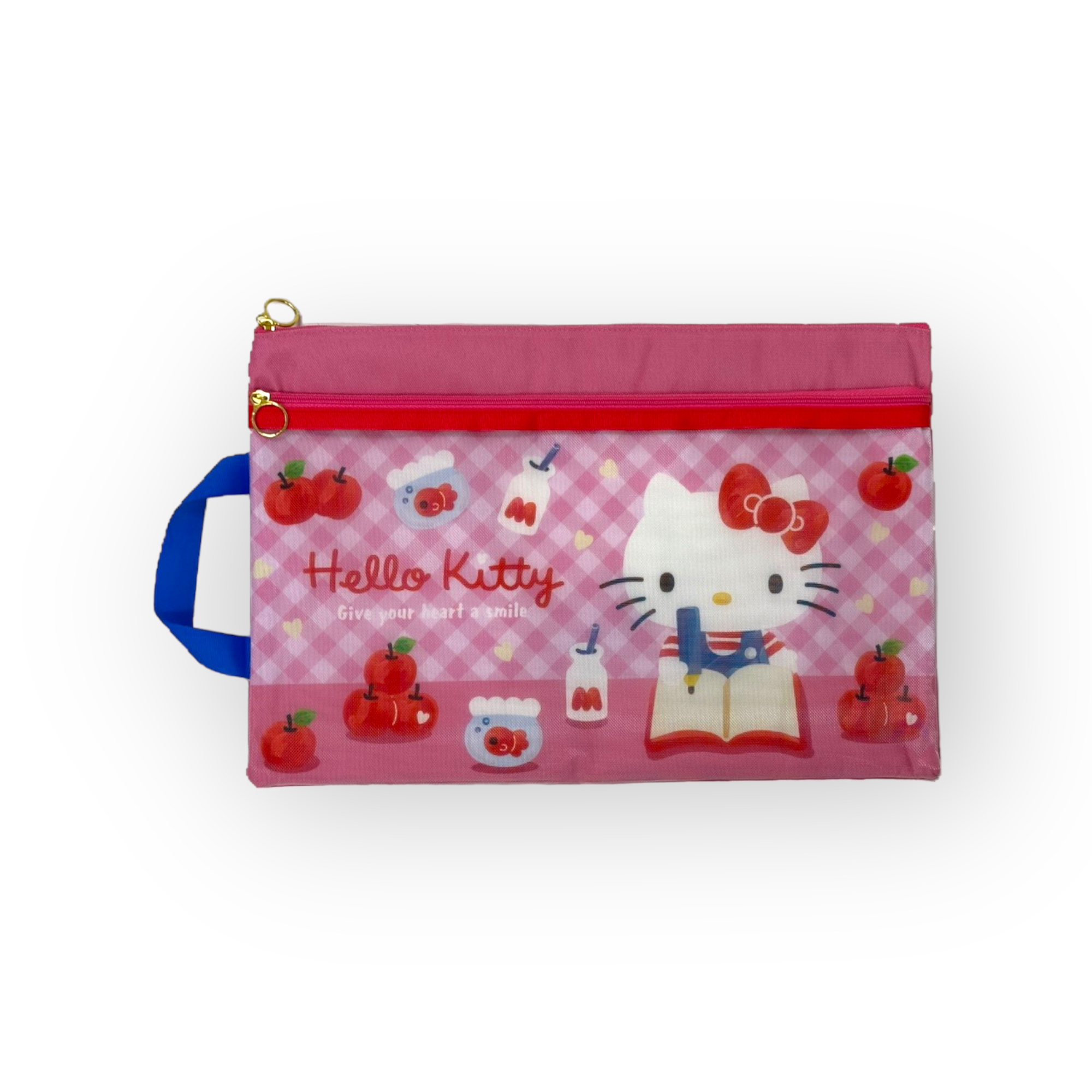 Kitty F4雙拉鍊布文件袋連手挽