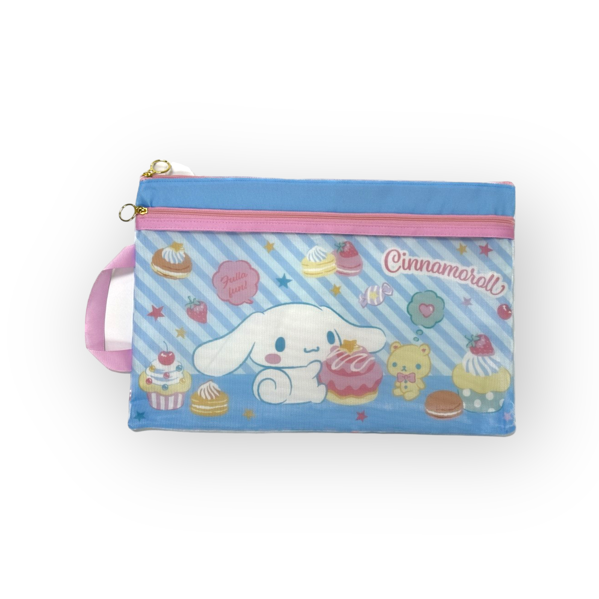 玉桂狗 F4雙拉鍊布文件袋連手挽