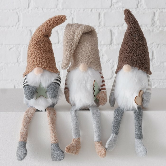 德國Boltze 坐著小矮人3入(灰色款)