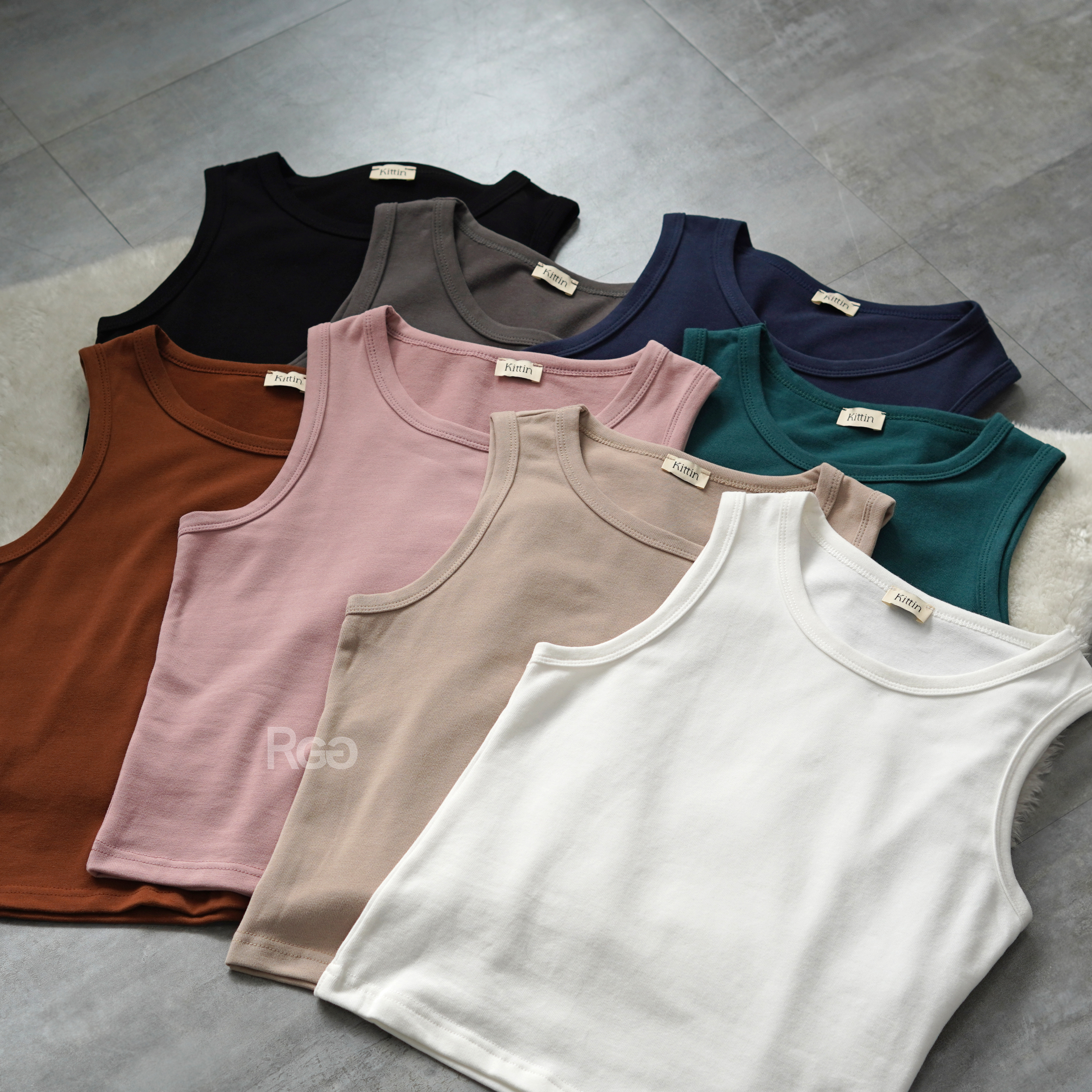 微削肩磨毛彈力背心平拍