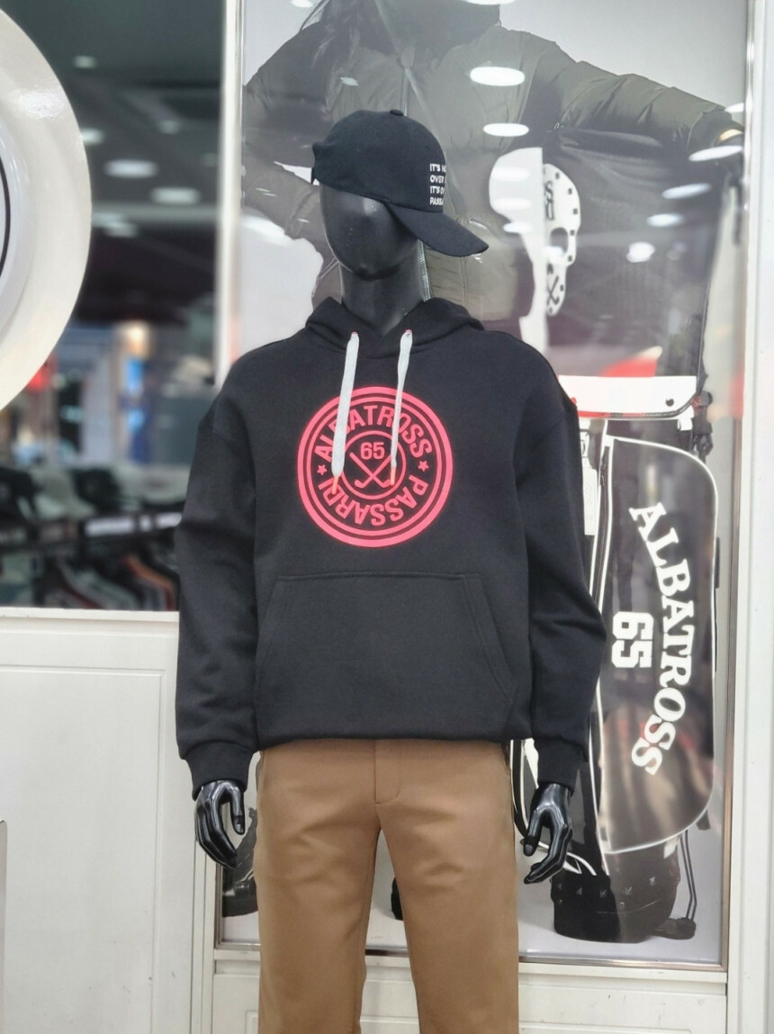 男 9M 韓國Passardi 高球品牌正品/2023秋冬新品上市 印花標誌Logo休閒時尚帽T長袖/高爾夫球衣