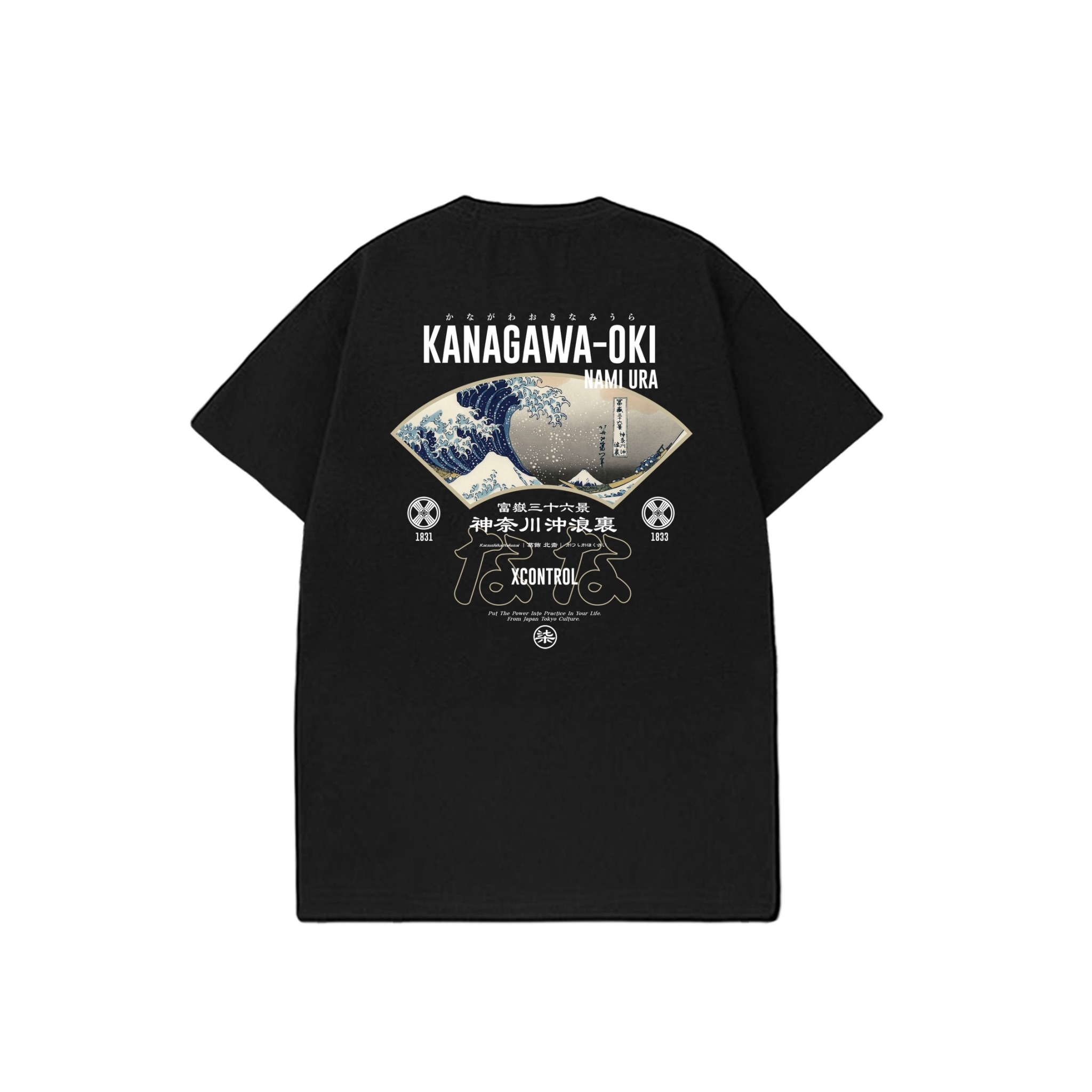 XCTRL 七週年神奈川沖浪裏短T-黑