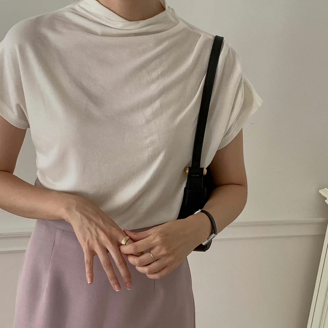 TENCEL極致柔軟手感抓皺T(白/紅/灰/黑)