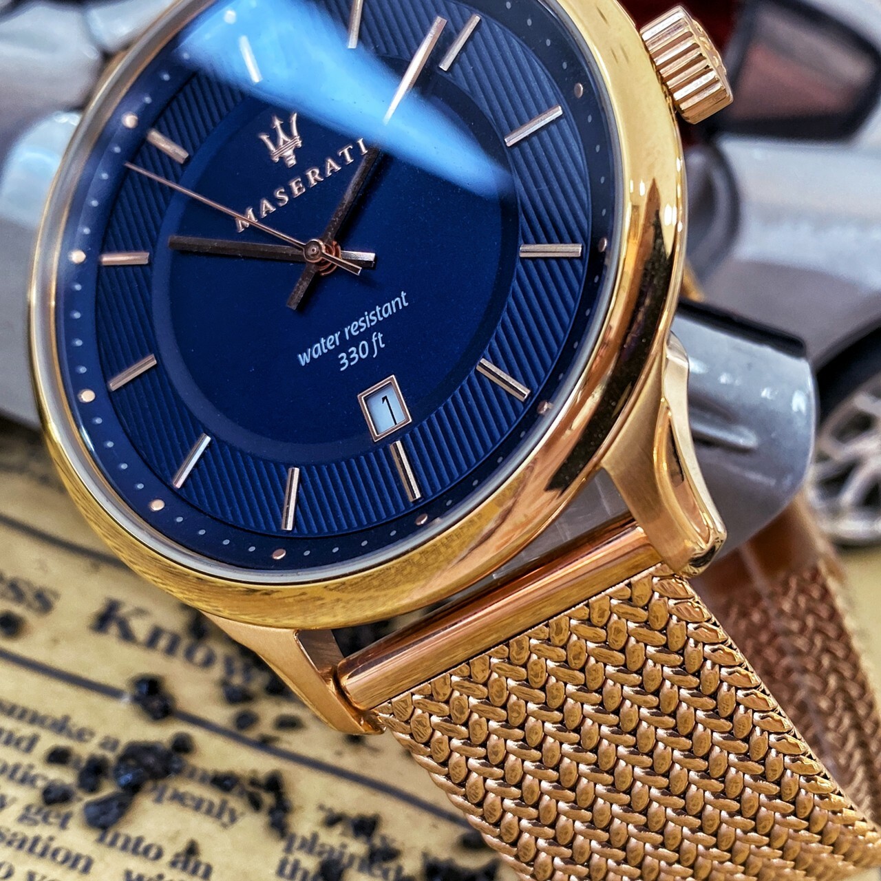 【Maserati瑪莎拉蒂】GENTLEMAN玫瑰金米蘭帶紳士男錶R8853136003 43mm 現代鐘錶