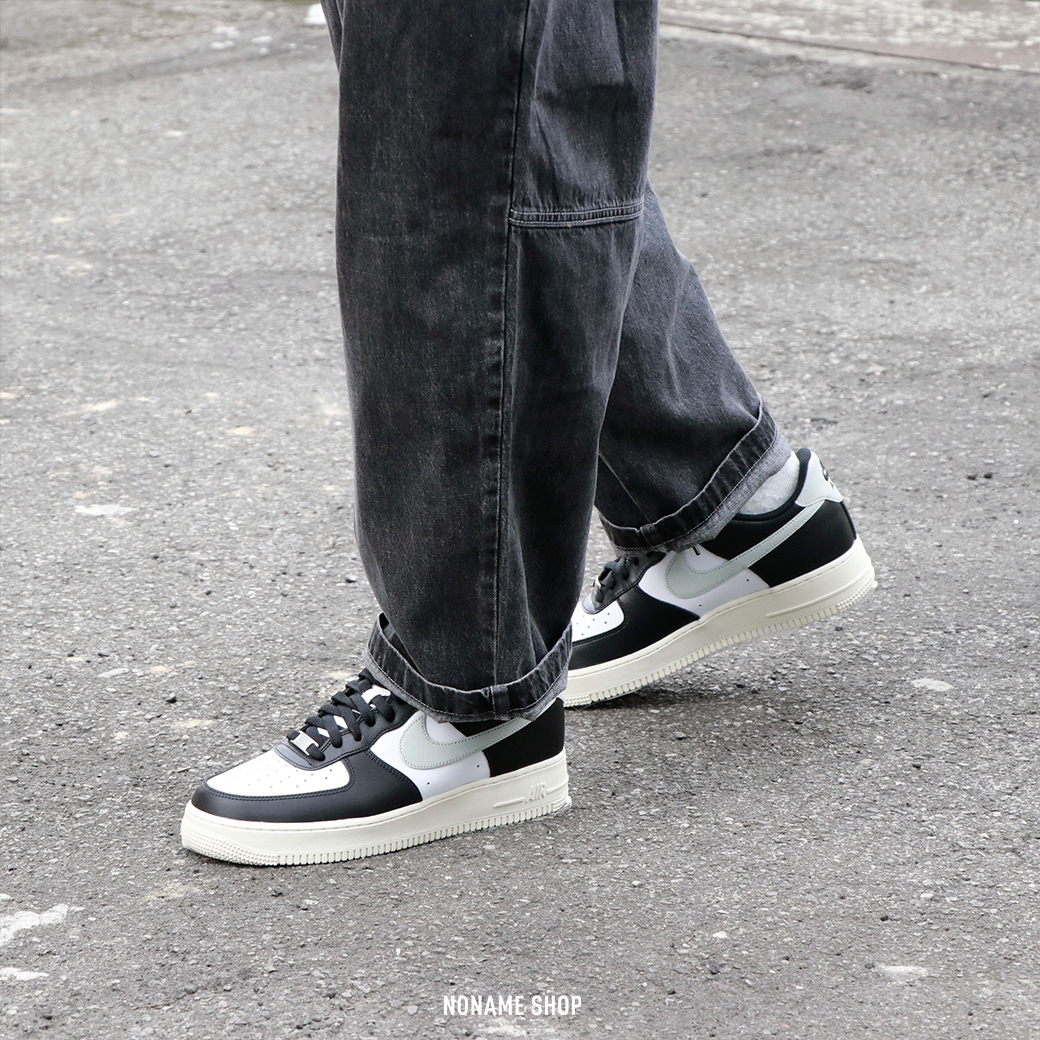 NIKE AIR FORCE 1 AF1 Black grey 熊貓 黑白灰勾 奶油底 (男款)