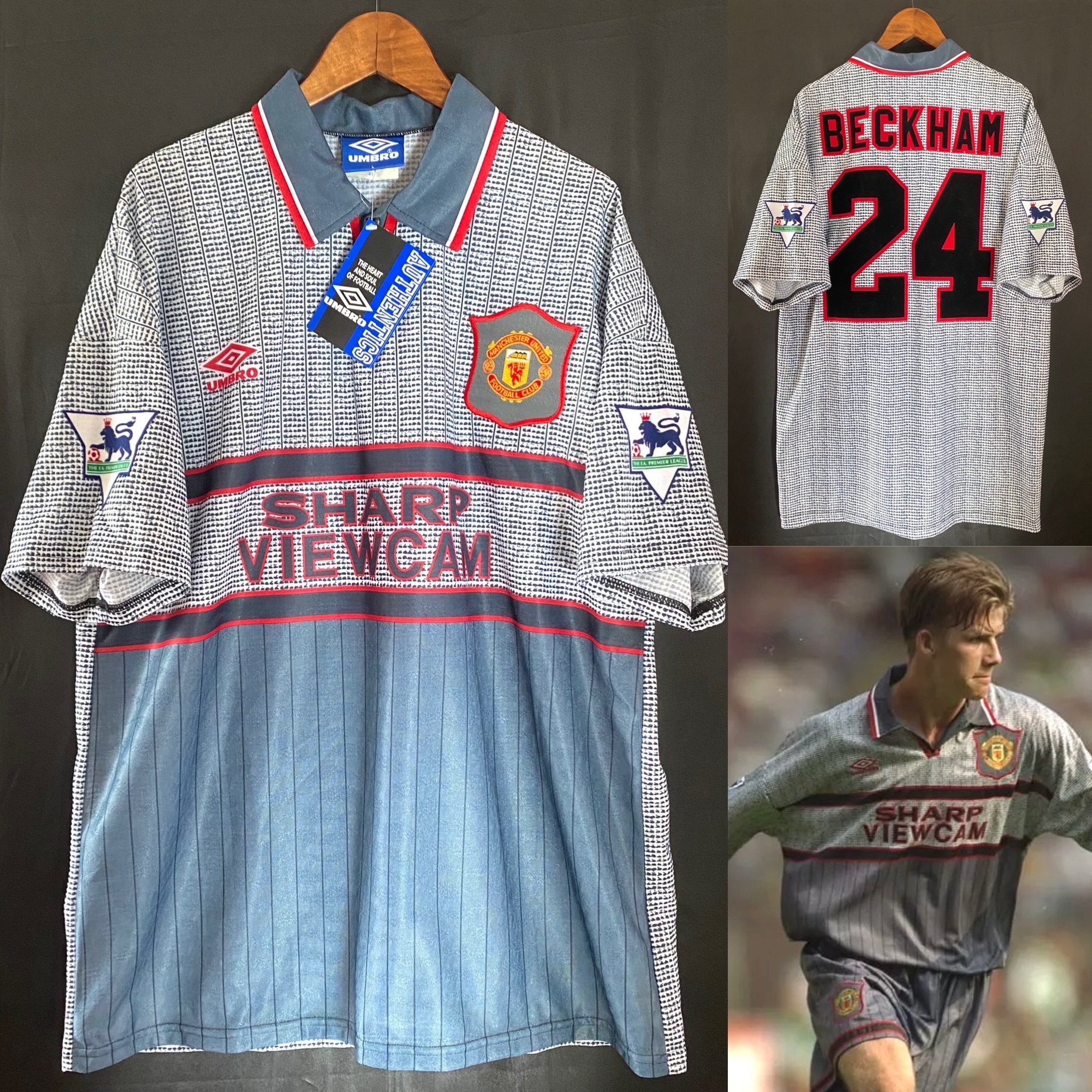 (全新有牌) 曼聯 1995-1996 Umbro 作客球衣 #28 BECKHAM