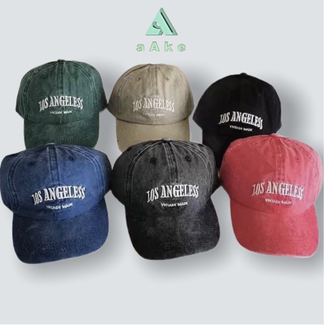 🇰🇷AAKE 復古水洗刺繡LOS ANGELESS老帽 老帽 帽子 復古 水洗 刺繡