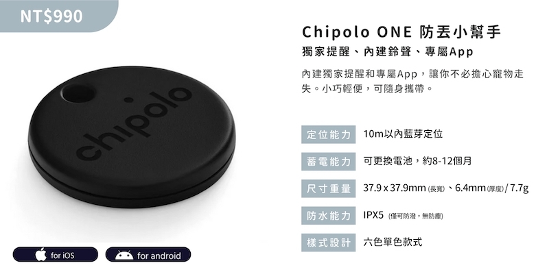 Chipolo ONE 防丟小幫手, Chipolo 定位