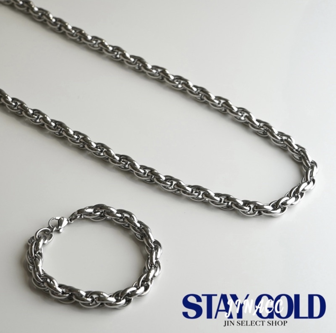 JIN ACC 鈦鋼 粗麻花鏈條造型（手鍊） 古巴鍊 古巴項鍊  麻花 造型
