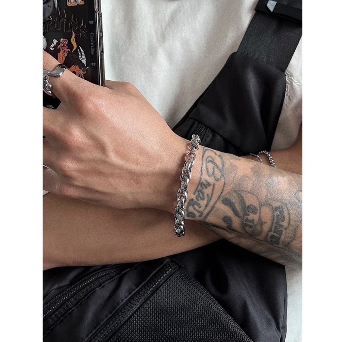 JIN ACC 鈦鋼 粗麻花鏈條造型（手鍊） 古巴鍊 古巴項鍊  麻花 造型